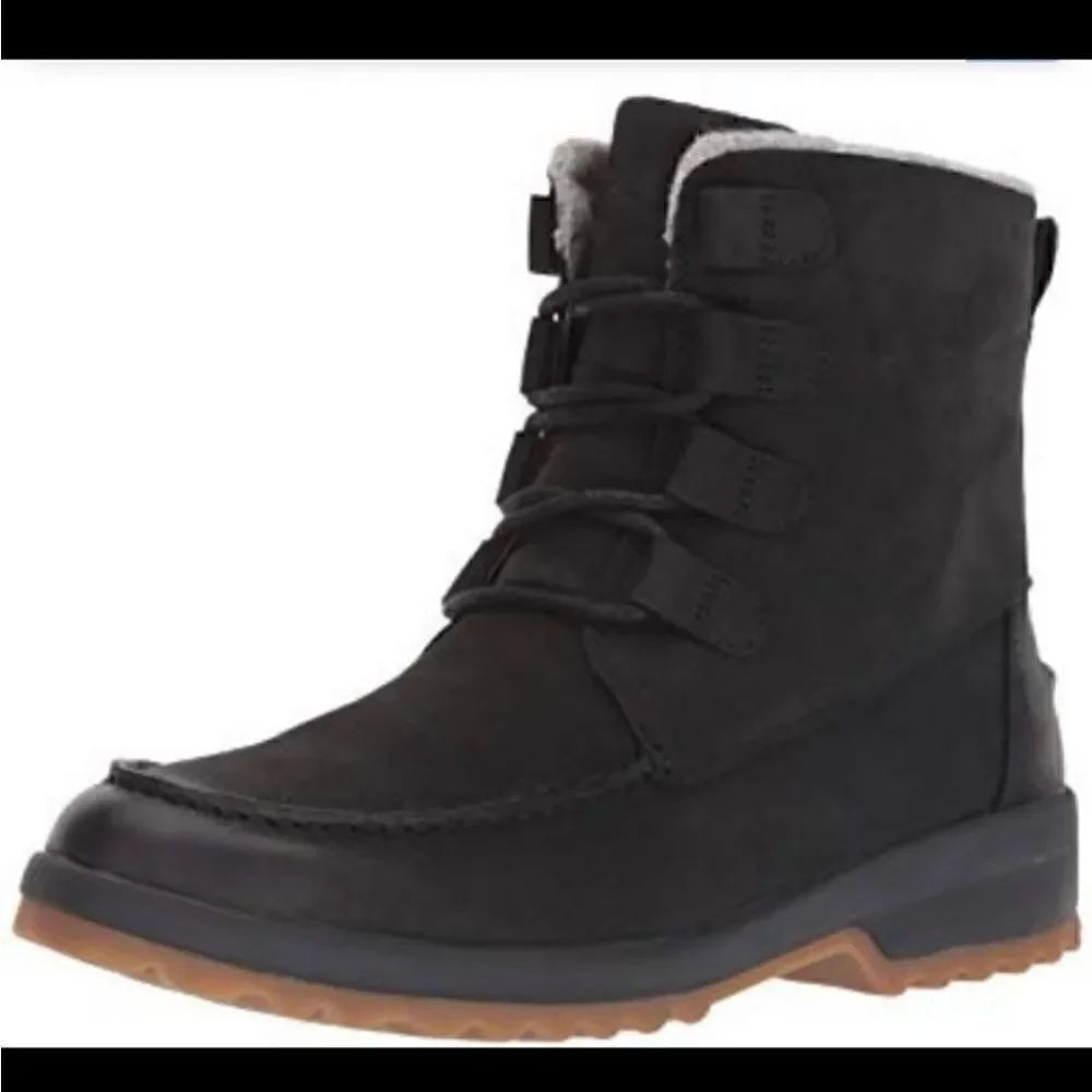 Sperry Maritime Cruz black boots waterproof wool blend size 9